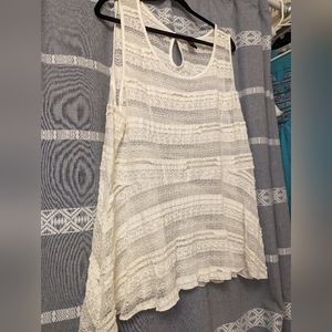 Torrid Sleeveless Lace Sheer Peplum Y2K Top